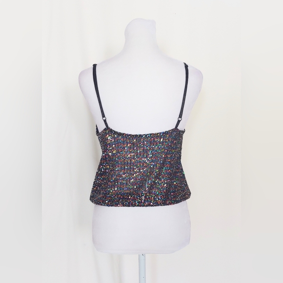 Altar'd State Women's Small Sequin Spaghetti Strap Tank Top Multicolor - Picture 5 of 8
